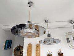 Pendant Light UFO Murano Glass and Metal. Italy, 1970s