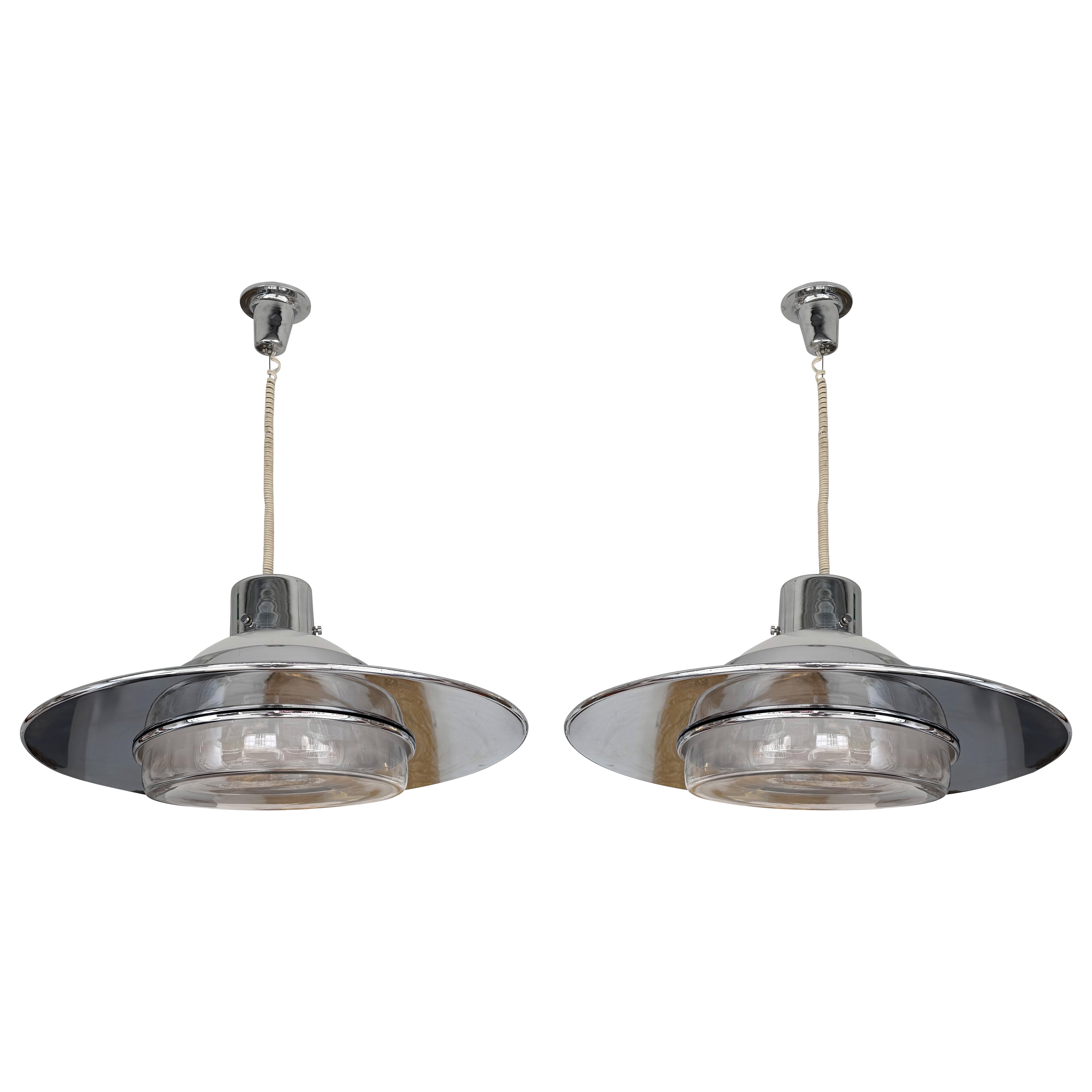 Pendelleuchte UFO Murano Glas und Metall. Italien, 1970er Jahre im Angebot