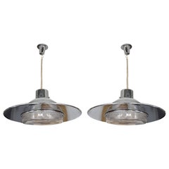 Pendant Light UFO Murano Glass and Metal. Italy, 1970s