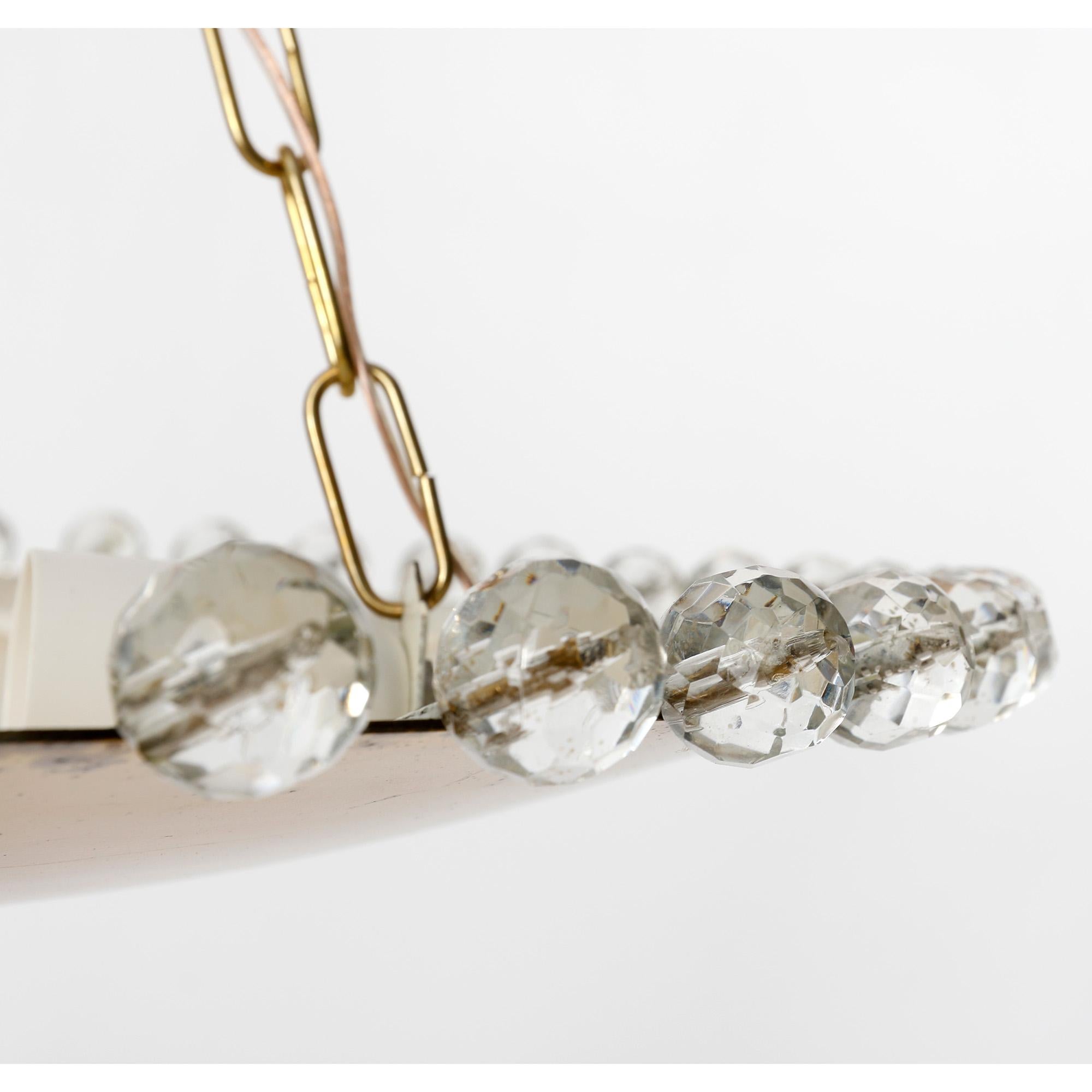Lámpara colgante Uplight Bowl de Rupert Nikoll, Cristal tallado en latón, años 60 mediados del siglo XX en venta
