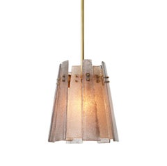 Pendelleuchte Vintage Messing Handgefertigt Grau Rauchglas
