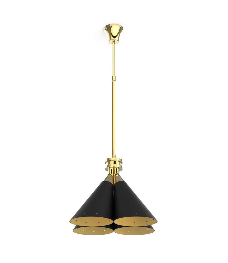 Mid-Century moderno Lampada a sospensione con dettagli in rame in vendita