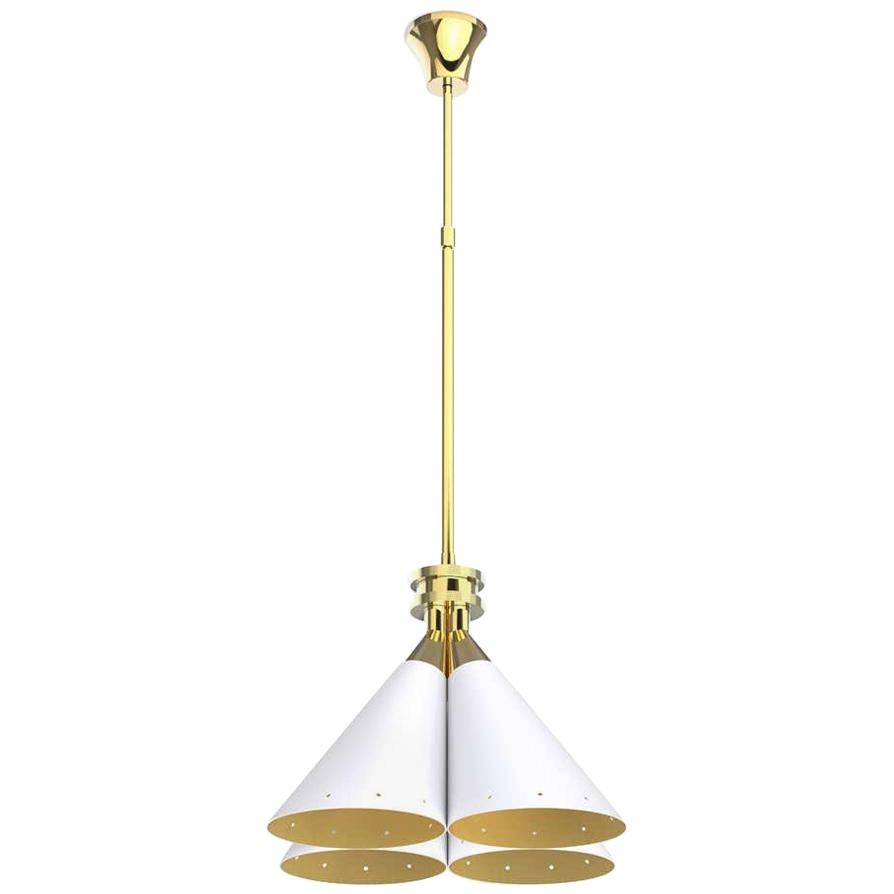 Pendant Light with Copper Detail For Sale