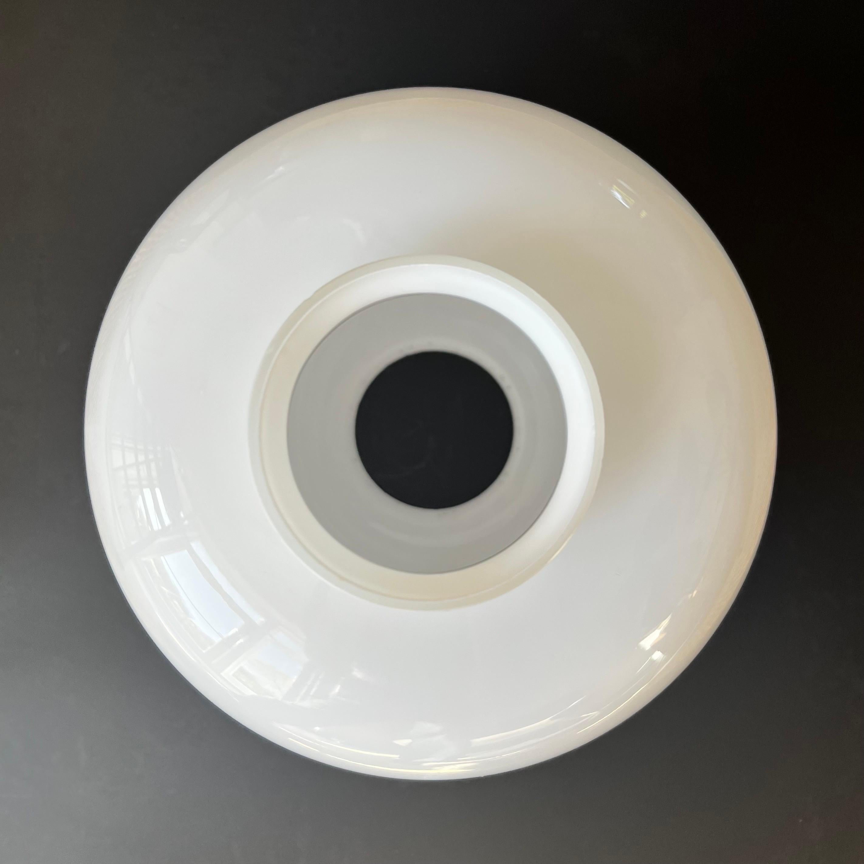Pendant Light with Large White Glass Shade attributed to Pukeberg, Sweden For Sale 5