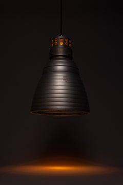 Pendant Light with Mercury Glass Shade by Zeiss Ikon