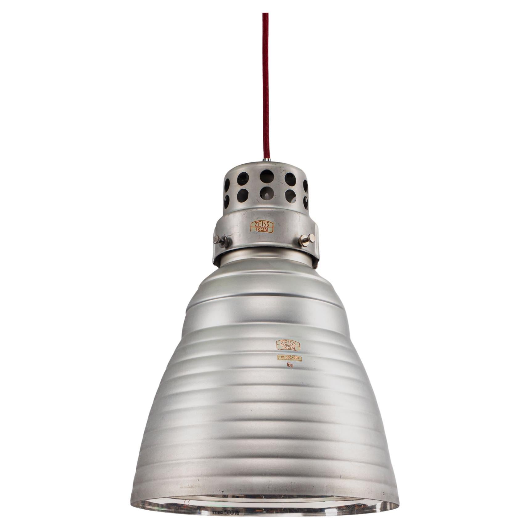Pendant Light with Mercury Glass Shade by Zeiss Ikon