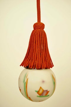 Pendant light with Spritz Decor Glass Globe and Posement, 1920's Austria