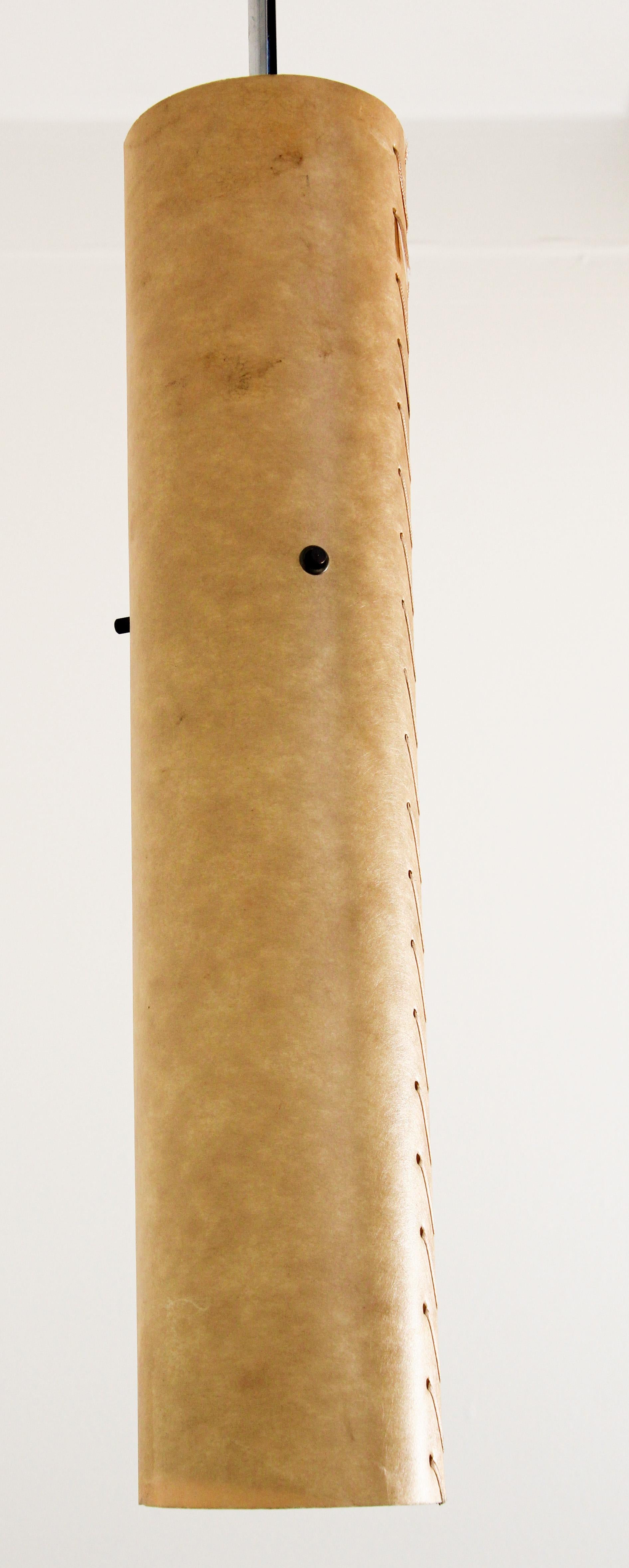Pendant Light with Stitched Beige Parchment, Santa & Cole For Sale 2