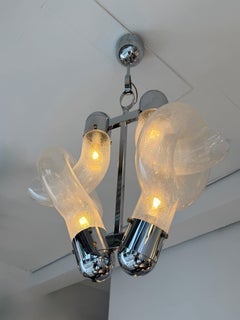 Lámpara colgante de cristal de Murano y metal por Aldo Nason para Mazzega, Italia, 1970s