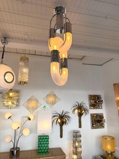 Pendant Lighting Murano Glass and Metal by Aldo Nason for Mazzega, Italy, 1970s