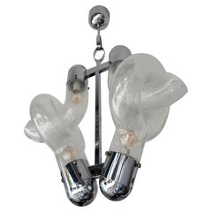 Pendant Lighting Murano Glass and Metal by Aldo Nason for Mazzega, Italy, 1970s