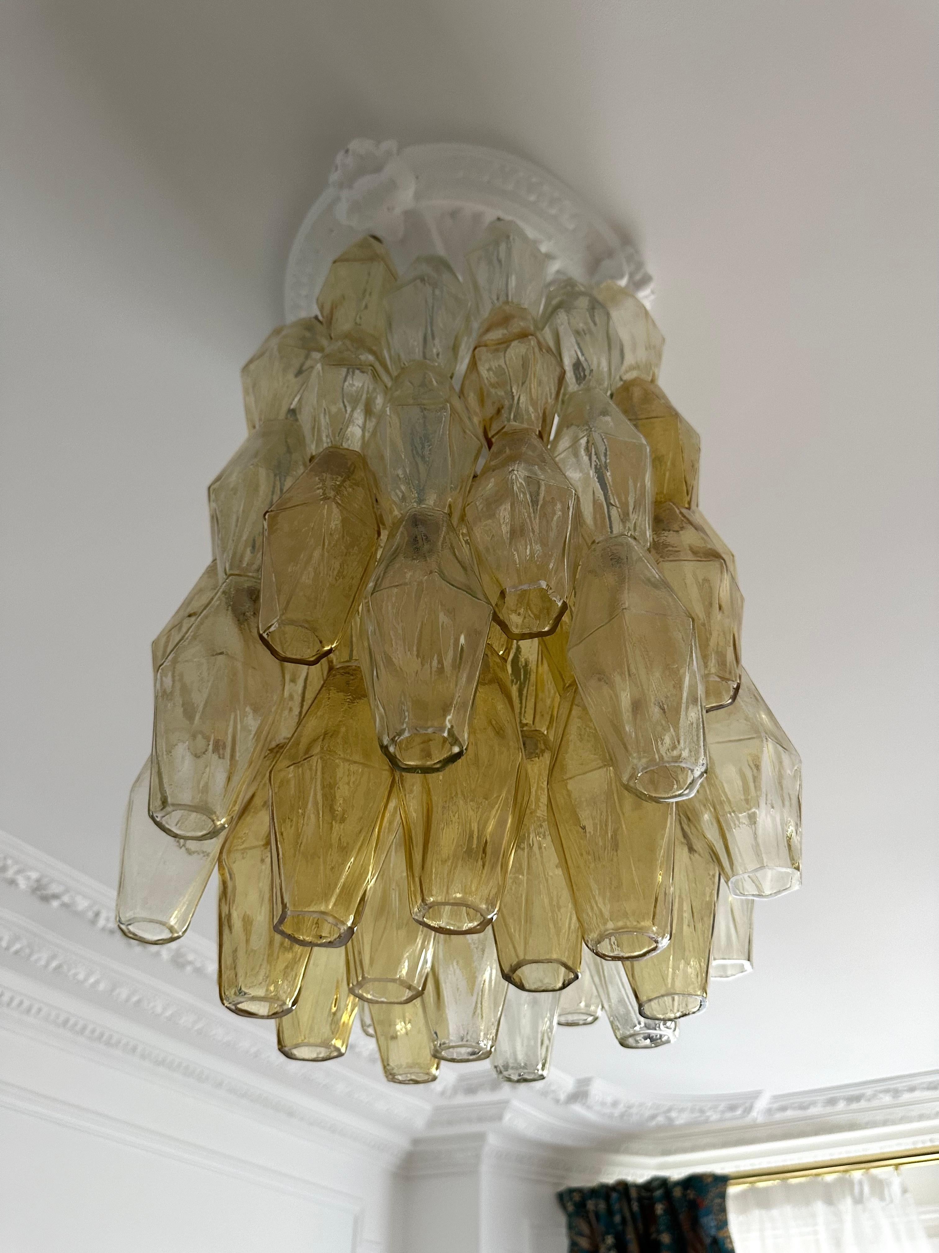 Pendant Lightning Murano Poliedri Glass, Italy For Sale 4