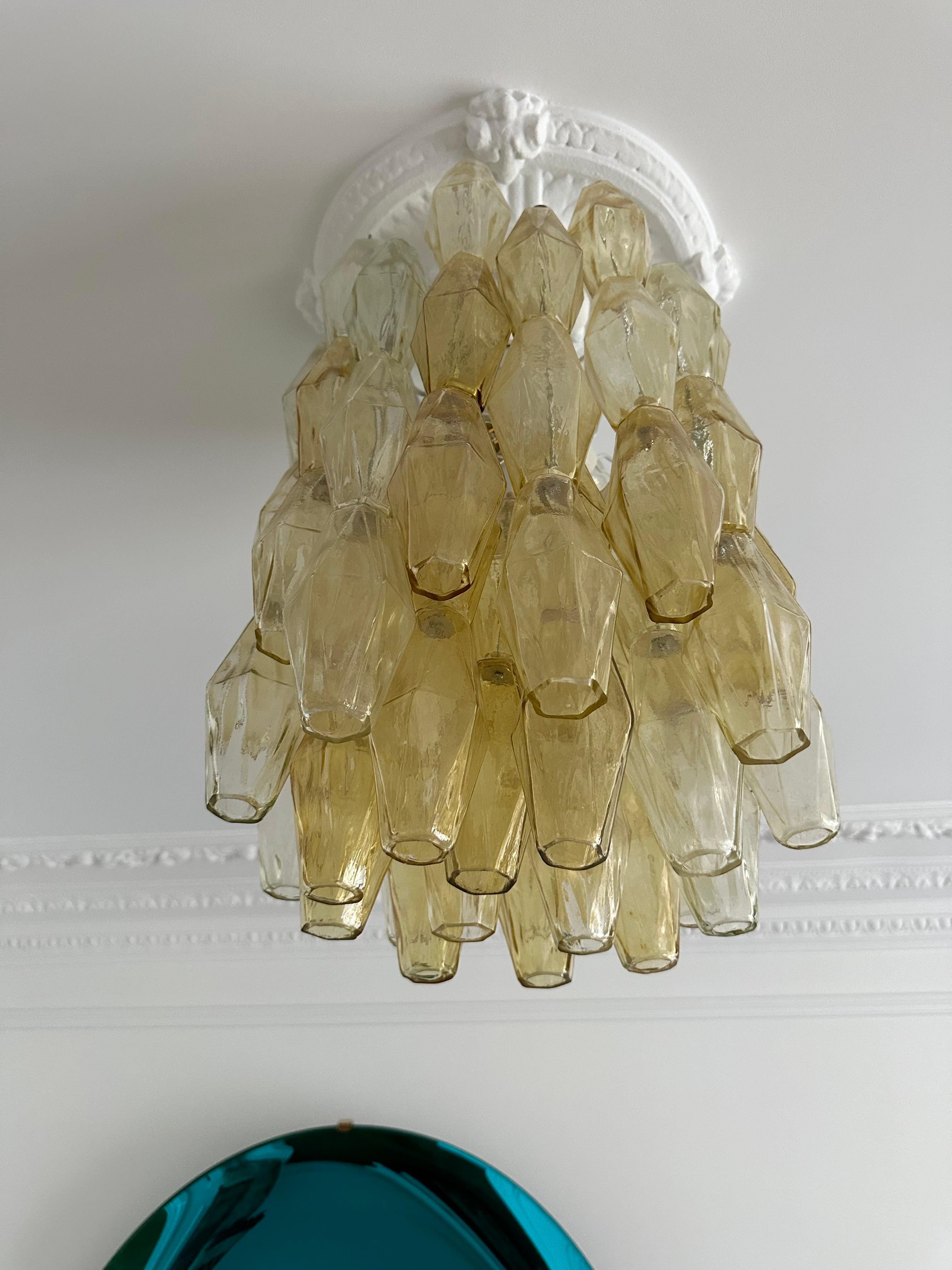 Pendant Lightning Murano Poliedri Glass, Italy For Sale 1