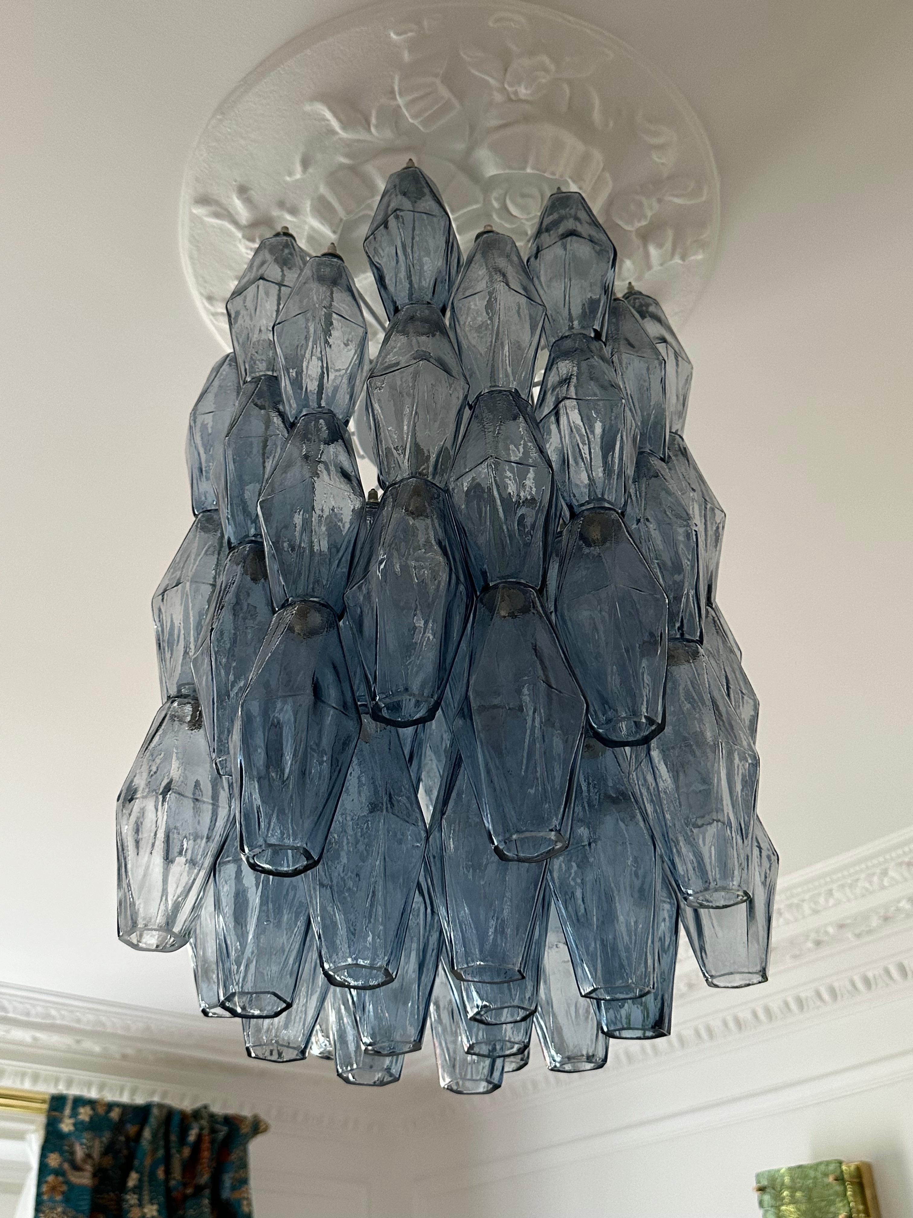 Pendant Lightning Murano Poliedri Glass, Italy For Sale 2