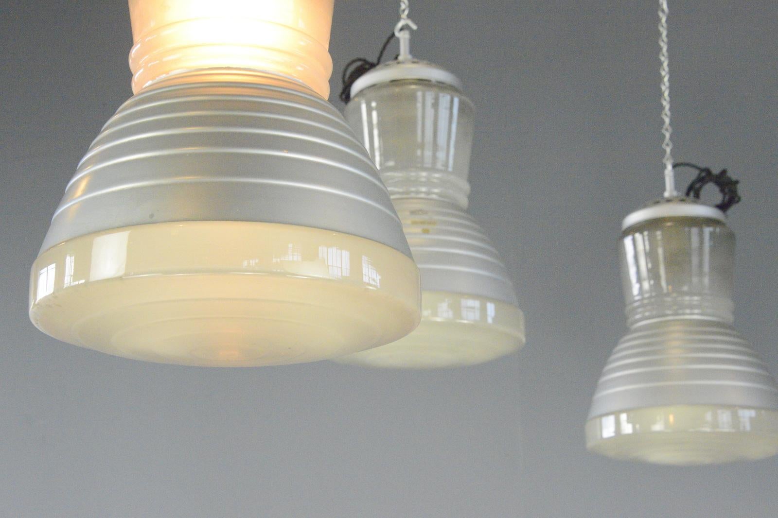 German Pendant Lights By Adolf Meyer For Zeiss Ikon Circa 1930s For Sale