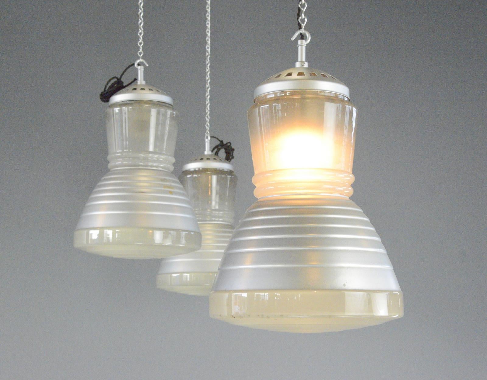 Mid-20th Century Pendant Lights By Adolf Meyer For Zeiss Ikon Circa 1930s For Sale