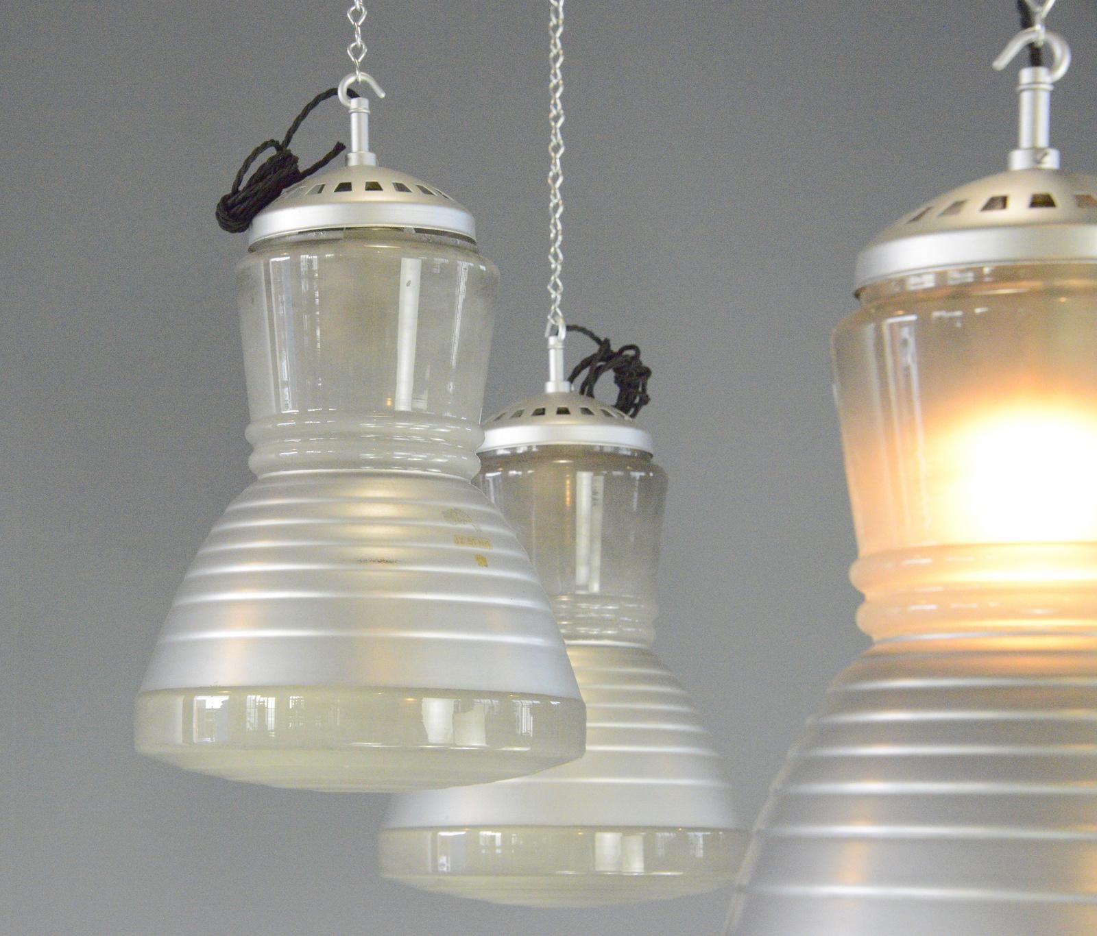 Mercury Glass Pendant Lights By Adolf Meyer For Zeiss Ikon Circa 1930s For Sale