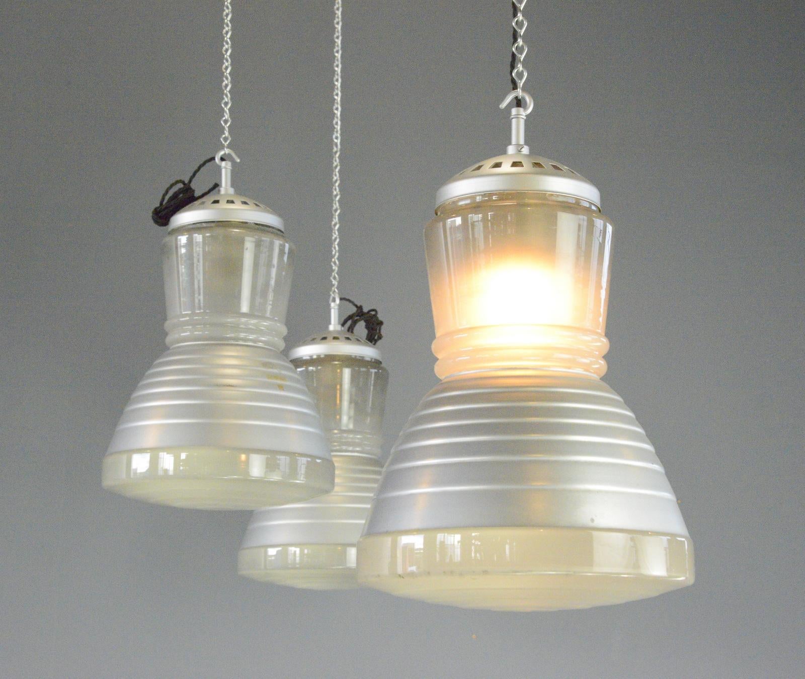 Pendant Lights By Adolf Meyer For Zeiss Ikon Circa 1930s For Sale 1