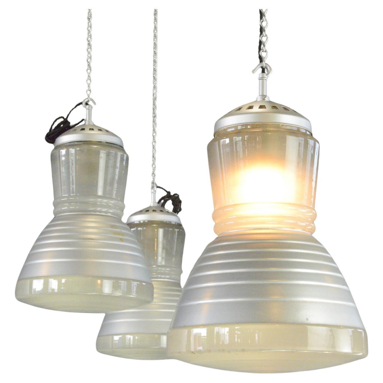 Pendant Lights By Adolf Meyer For Zeiss Ikon Circa 1930s For Sale