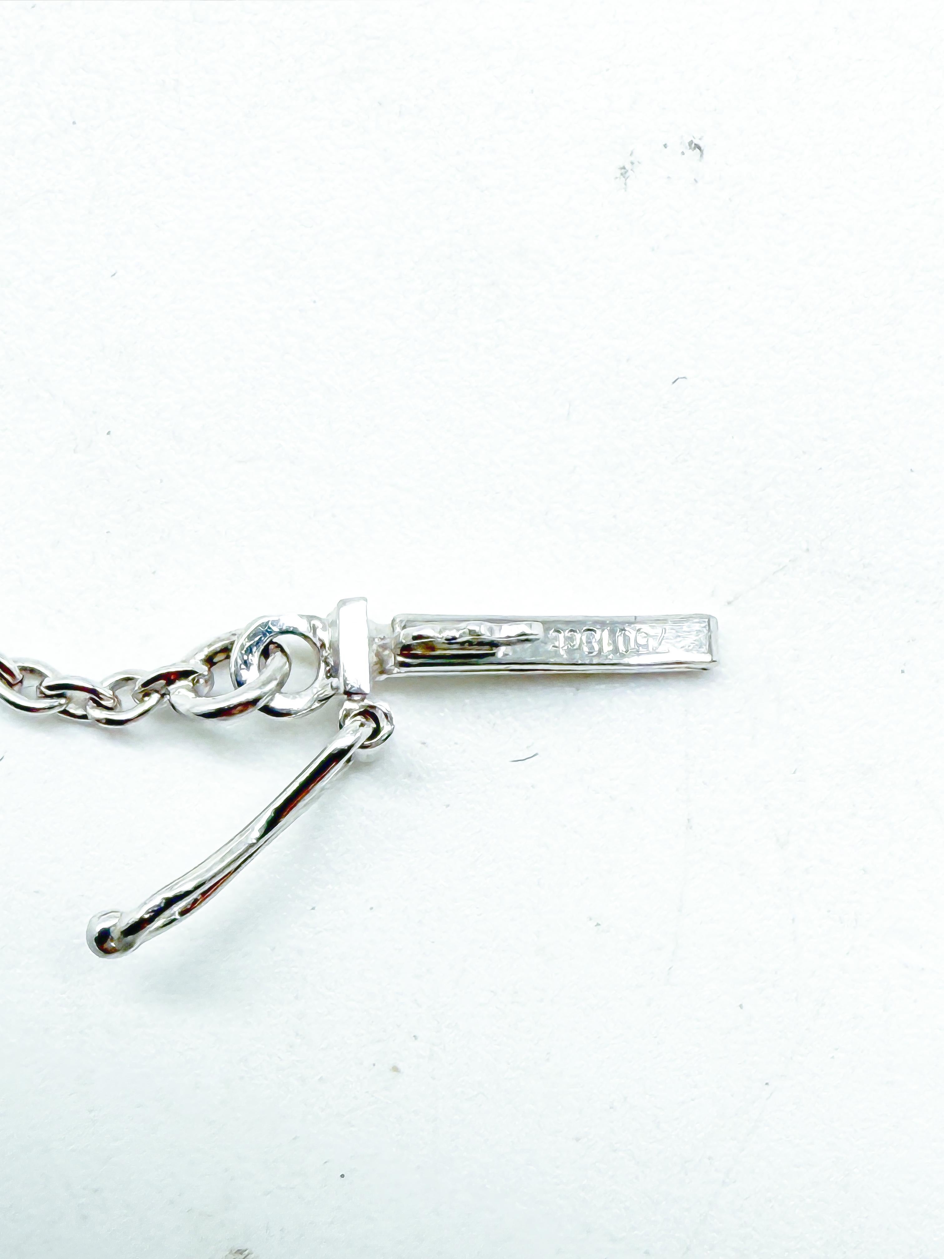 Pendentif en or blanc 18 carats avec diamants Bon état - En vente à Berlin, DE