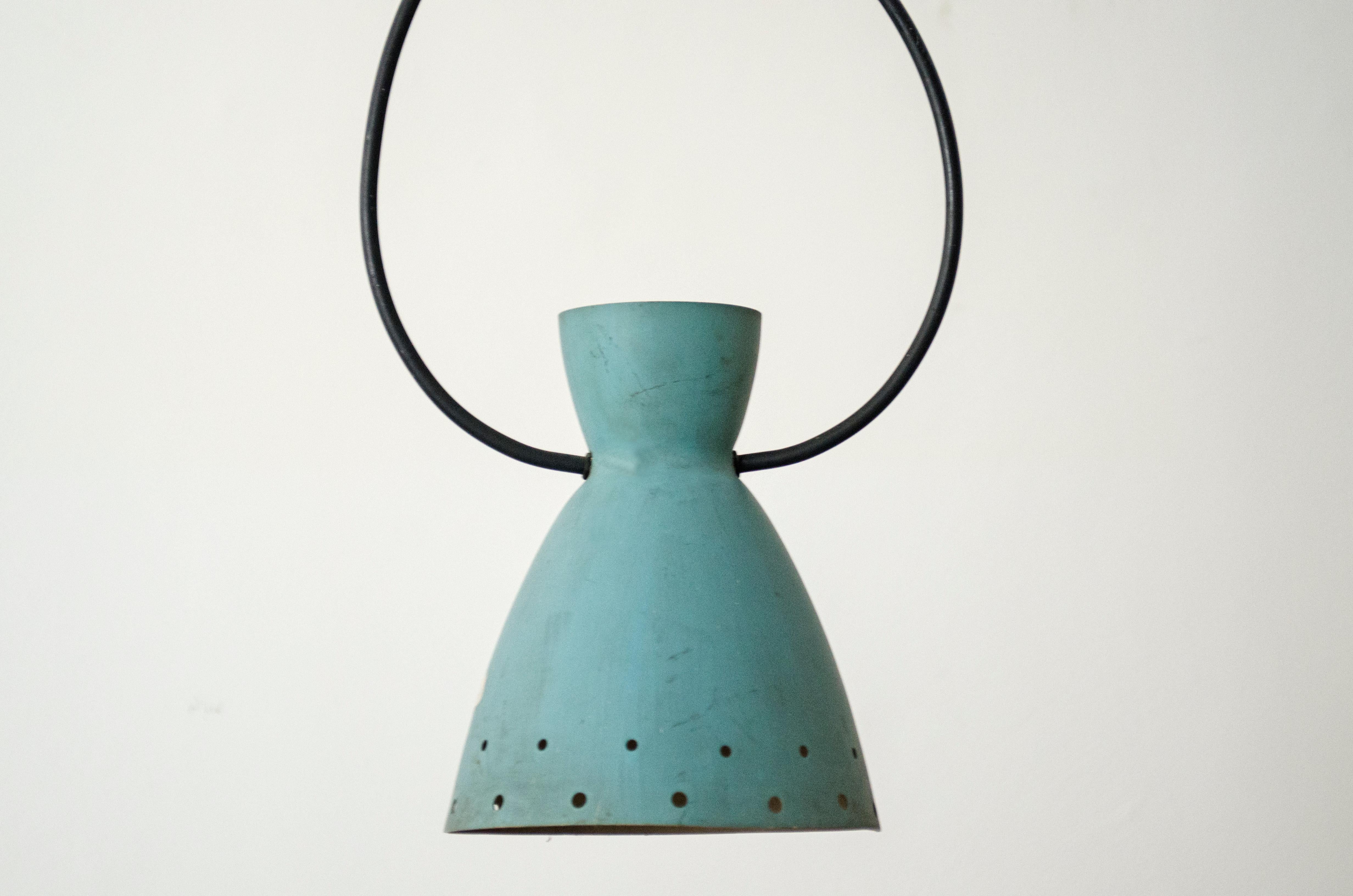 Italian Pendant made of aluminum and iron by Stilnovo For Sale