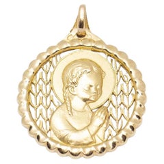 Retro Pendant Medal 1959 in Yellow Gold
