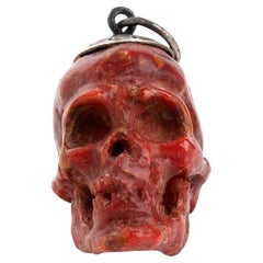 Pendant Memento Mori Red Corallum Rubrum Italy 18th Century