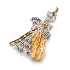 Pendant -Mid-Century Two-Tone 18K Gold Sculptural Fashion Figurine.