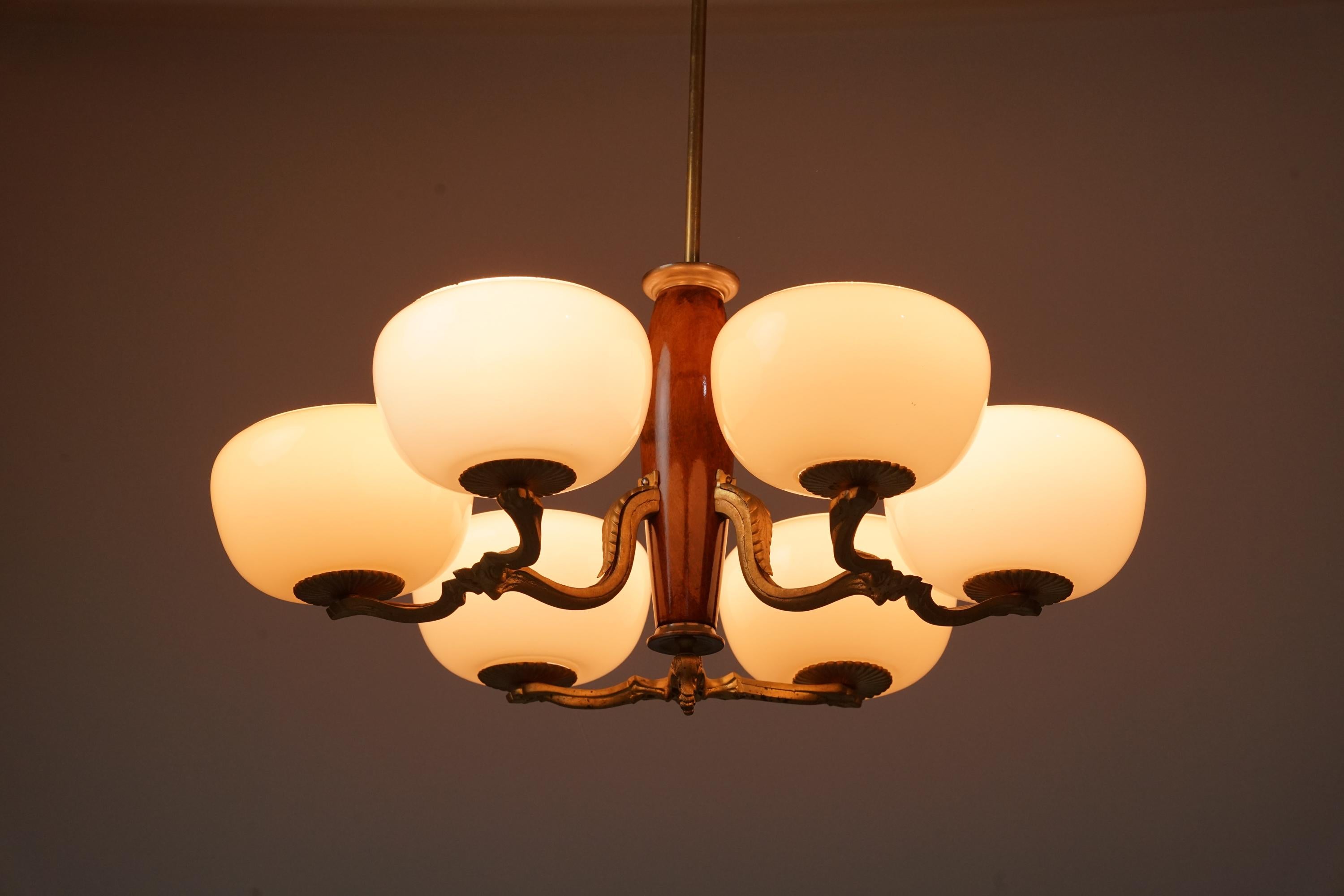 Stained Pendant Model 1855, Paavo Tynell, Taito Oy, 1930s