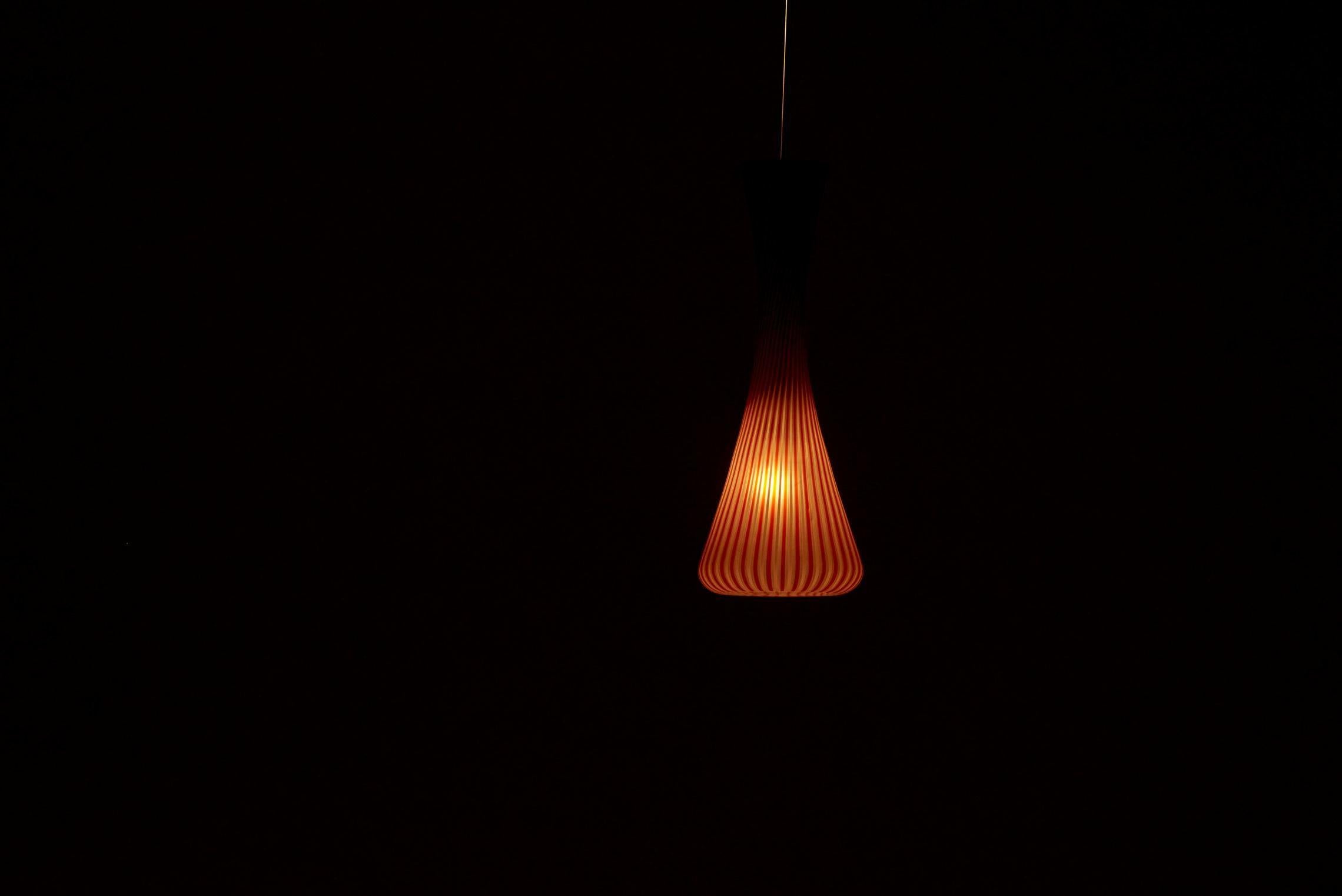 Mid-Century Modern Pendant Murano Lamp in the Manner of Vignelli, Italy 1950s For Sale