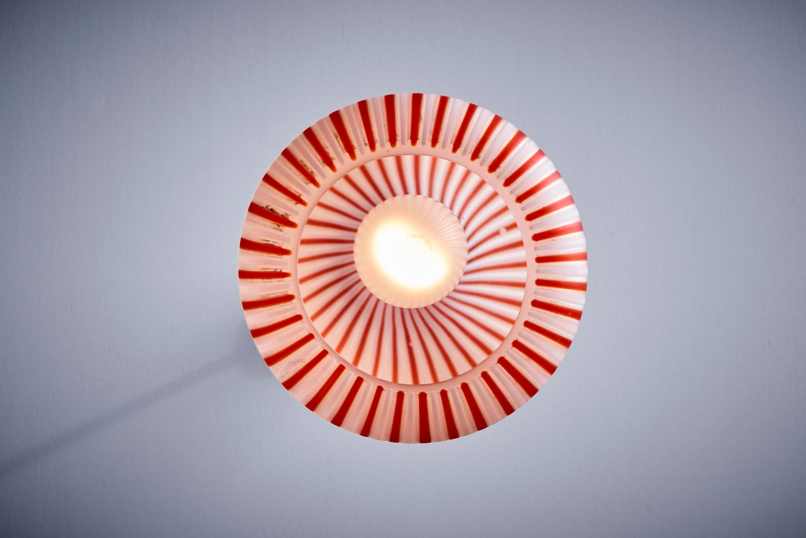 Laiton Lampe à suspension de Murano à la manière de Vignelli, Italie, années 1950 en vente