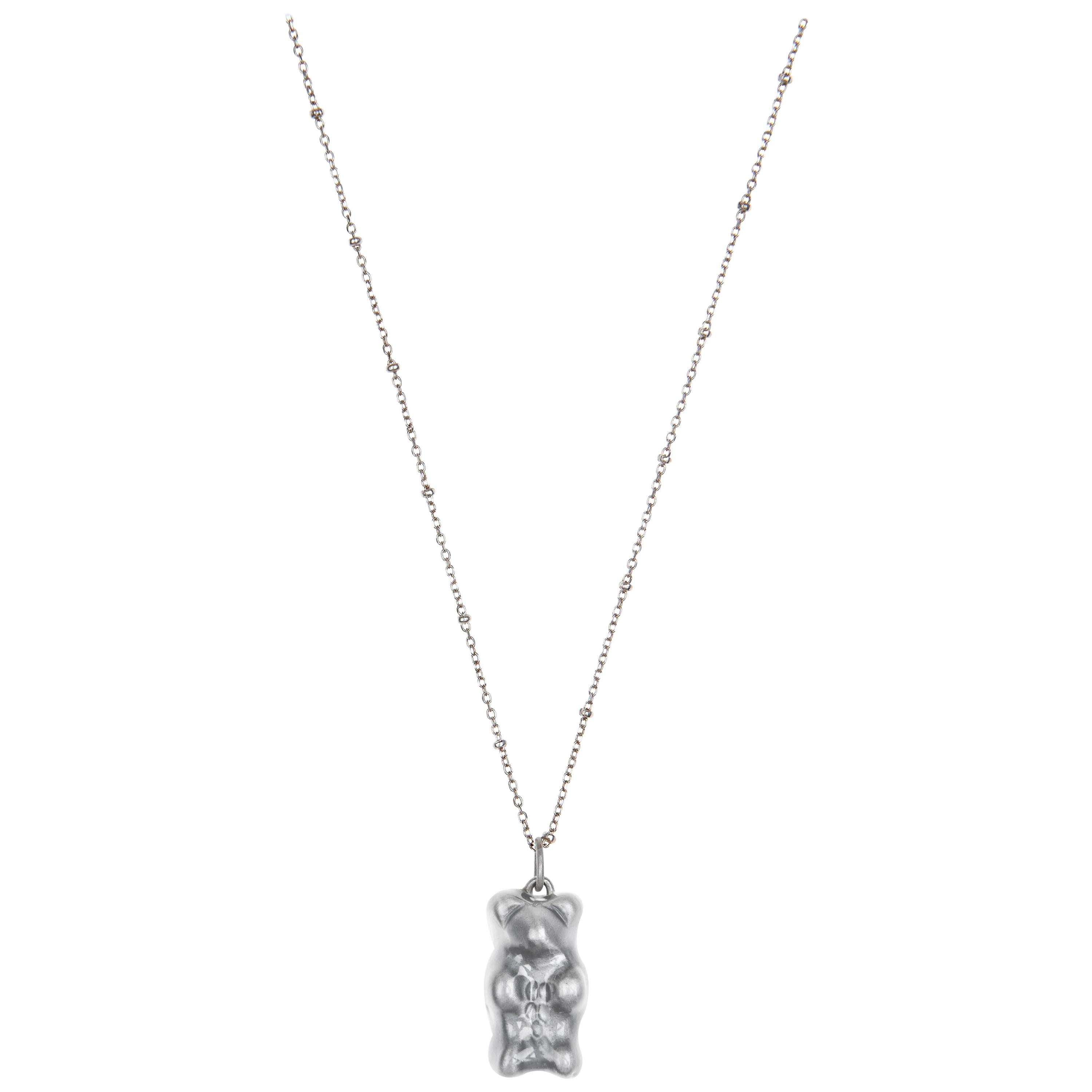 Pendant Necklace Chain Gummy Bear Silver Gift Unisex Silver Plated Greek Jewelry