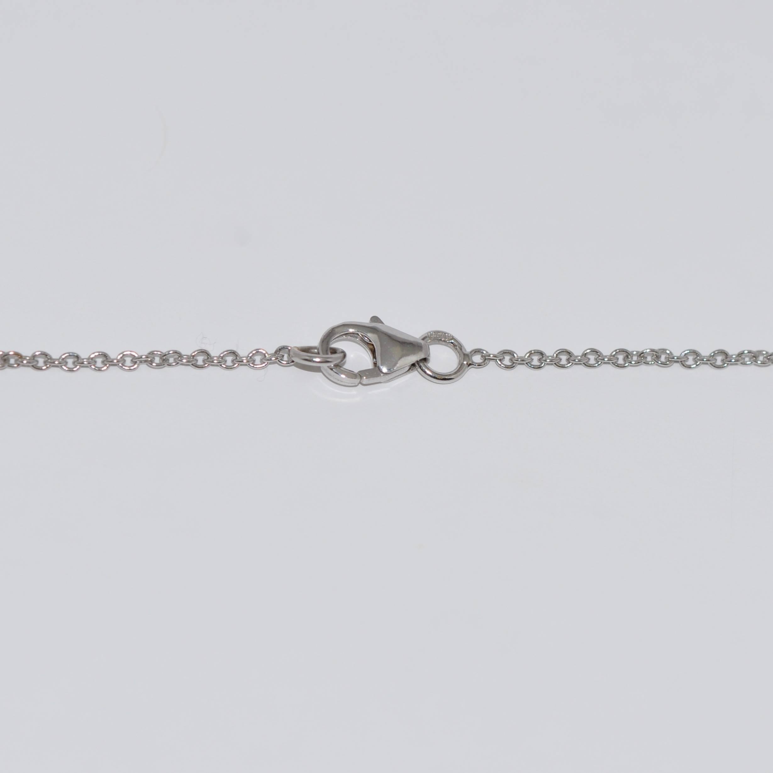Halskette mit Anhänger, Zuchtperlen, weiße Diamanten, Weißgold 18 Karat im Zustand „Neu“ im Angebot in Vannes, FR