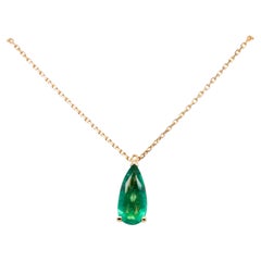 Pendant Necklace, Emerald and Gold