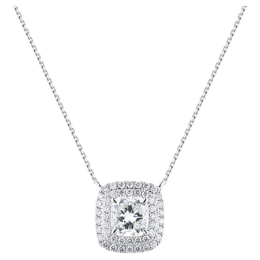 Pendant Necklace GIA 2, 02 ct H/VS1 Cushion Cut Diamond
White Gold