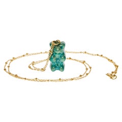 Pendant Necklace Gummy Bear Green Unisex 18k Gold-Plated Silver Greek Jewelry