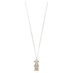 Collier pendentif ours Gummy Bear nu unisexe en argent sterling 925