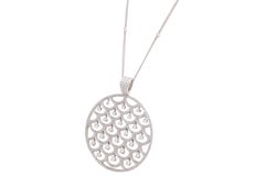 Pendant Necklace in 18 kt. White Gold With 7.6ct. Brilliant Cut Moving Diamonds