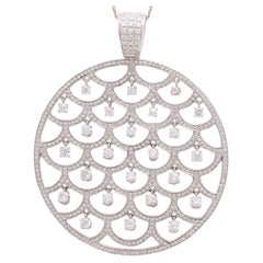 Collana con ciondolo in 18 kt. Oro bianco con 7,6 carati. Diamanti mobili con taglio Brilliante