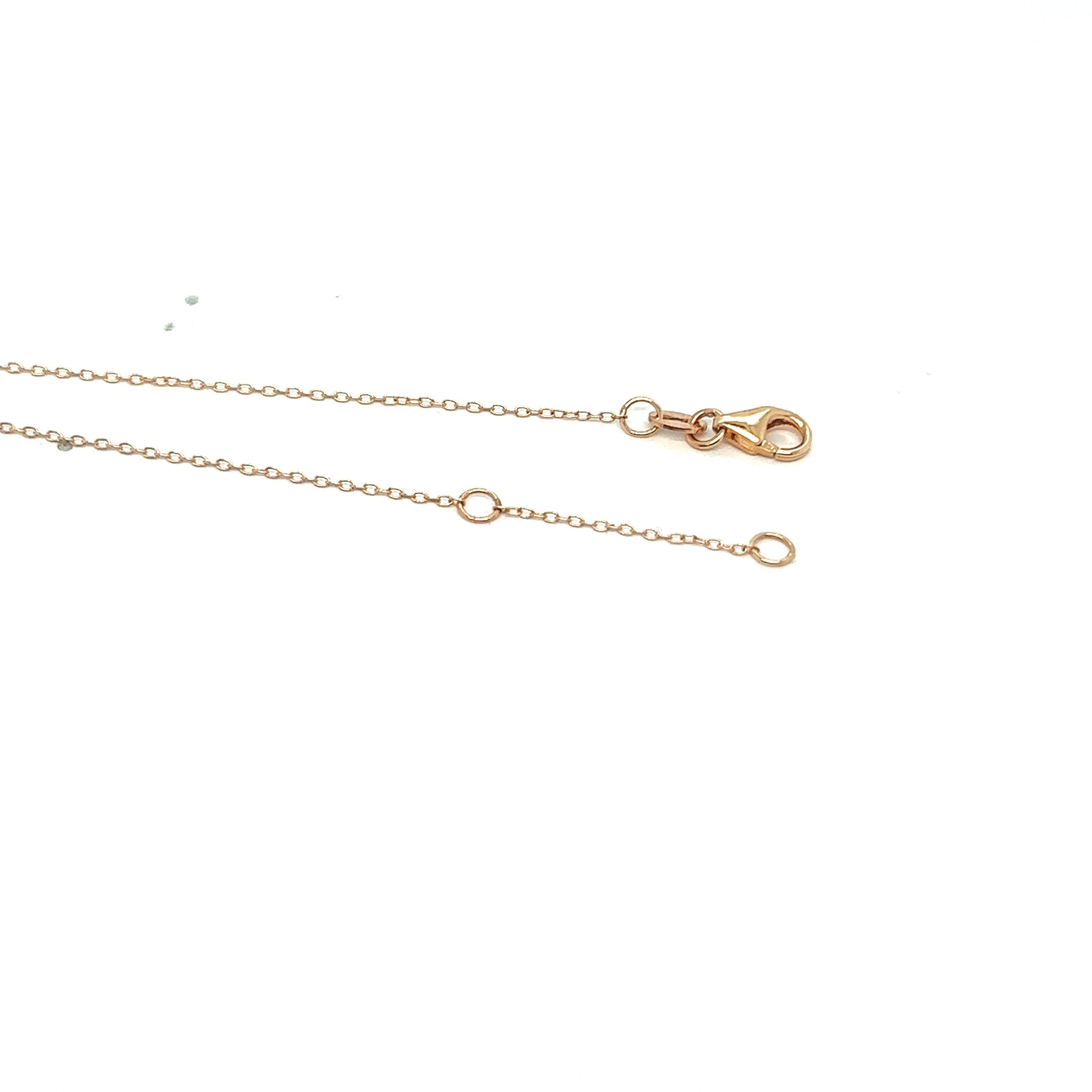 Pendant Necklace Mandarin Garnet Diamond Rose Gold For Sale 2