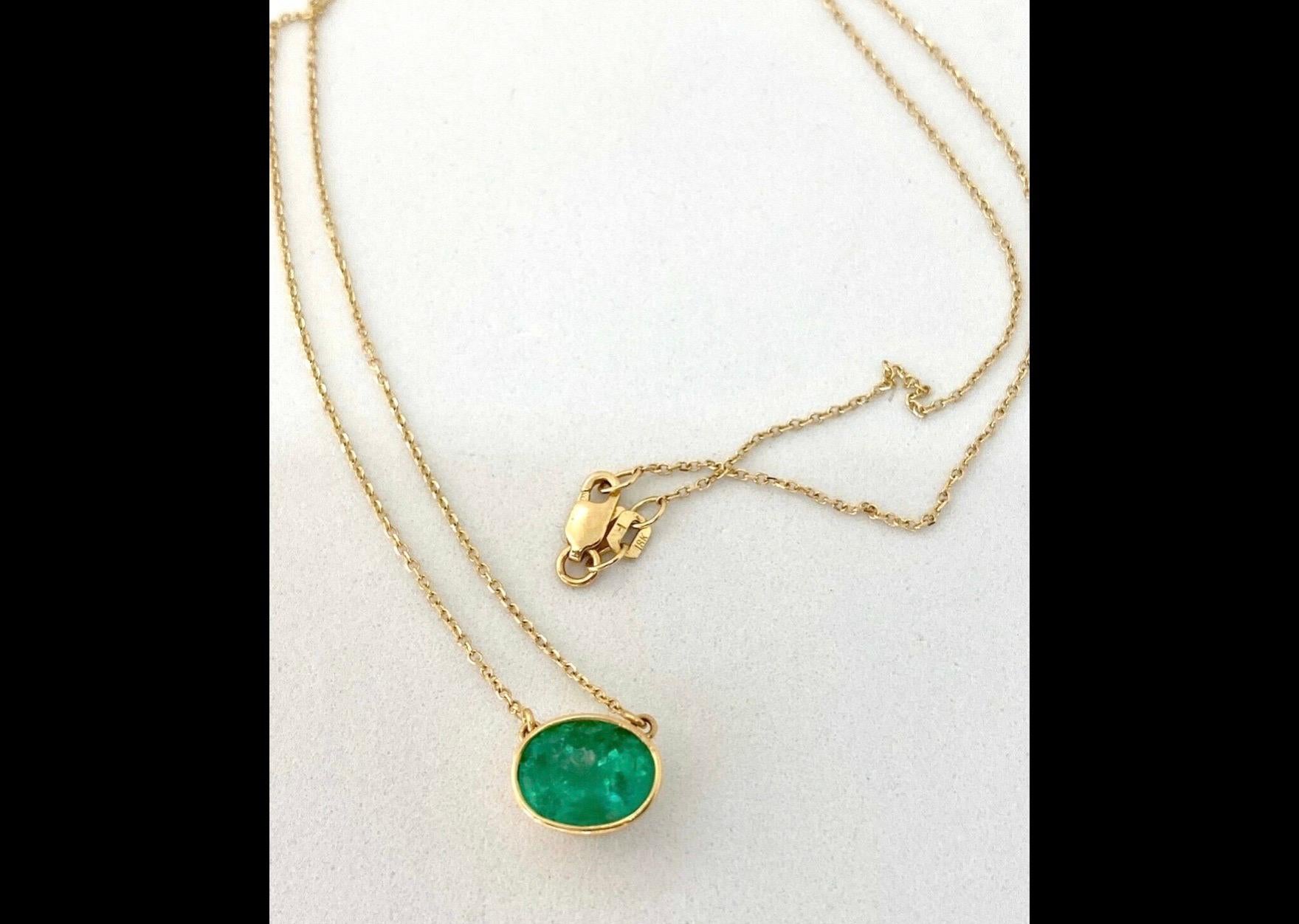 oval emerald necklace