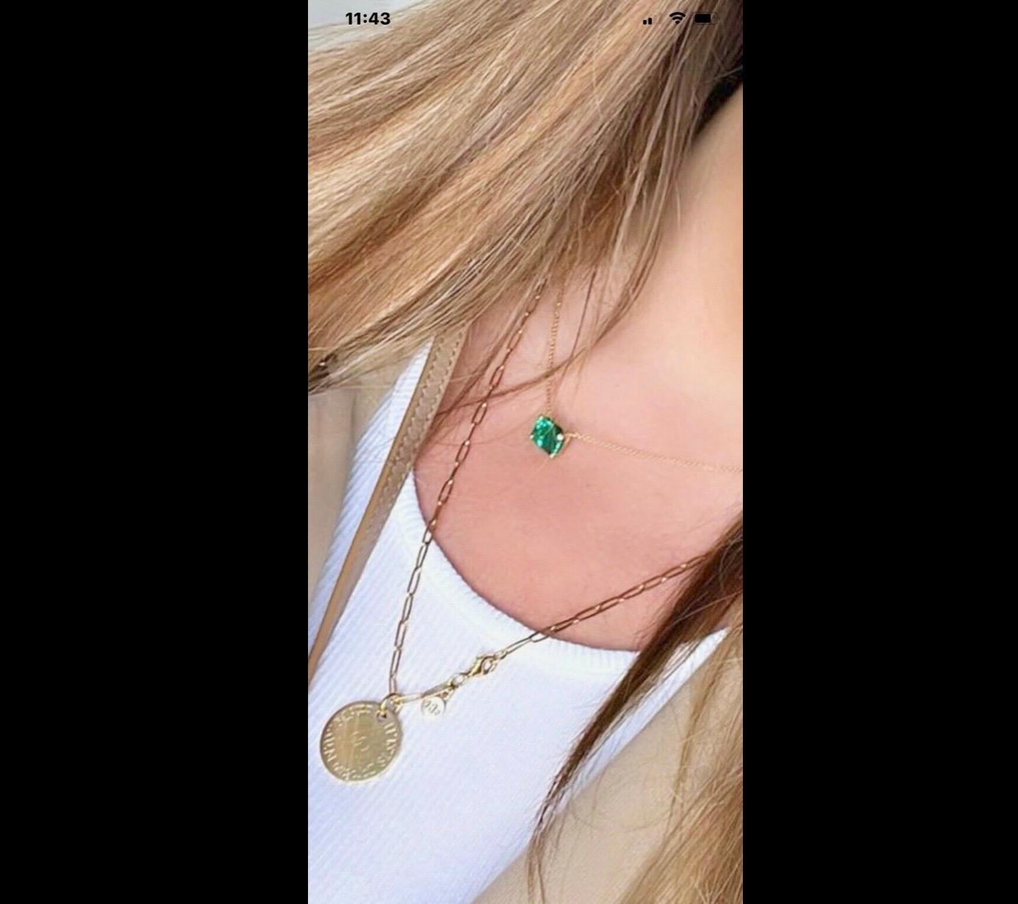 emerald circle necklace