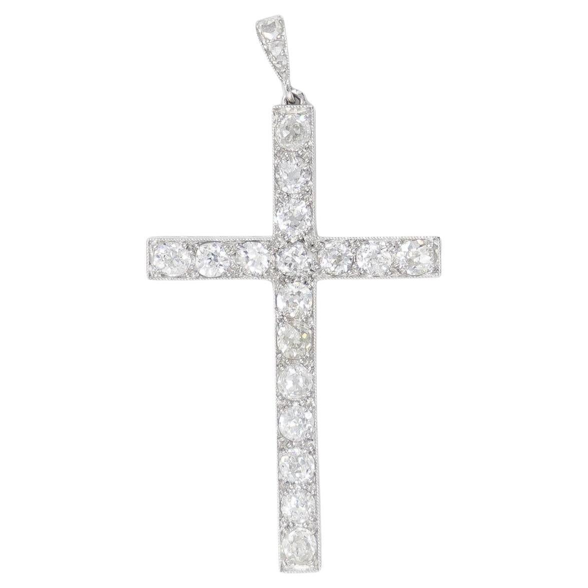 Pendant Necklace Platinum Diamond For Sale