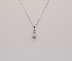 18K White Gold Diamond Pendant Necklace, Modern Design, France, 2023