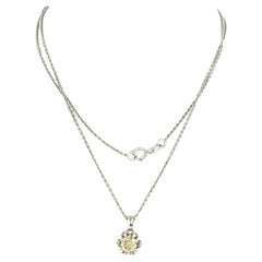 Collana con diamante taglio vecchio europeo da 0,50 carati  oro bianco 14k