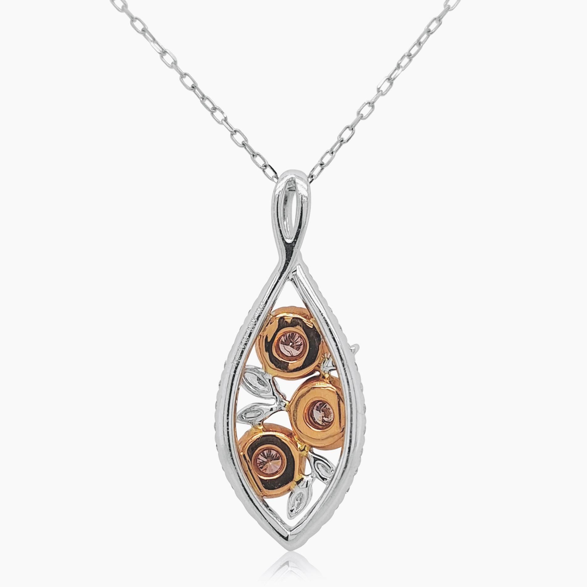 This beautiful pendant with dazzling rare pink diamonds and white diamonds encapsulates the essence of sophistication. 

Pink Diamonds - 0.53 ct
White Diamonds – 0.62 ct
Made in Platinum and 18K gold


HYT Jewelry is a Fine Diamond and Gemstone