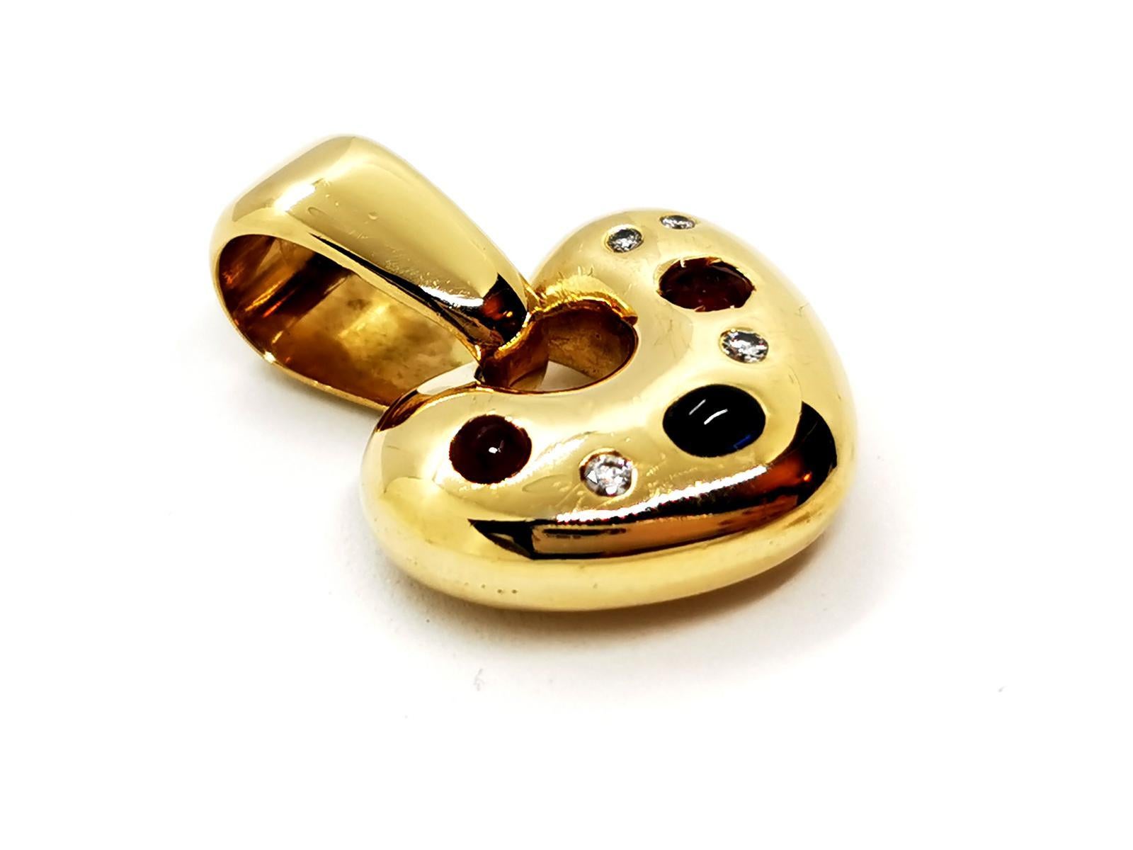 Collier à pendentif en or jaune et diamants Excellent état - En vente à PARIS, FR