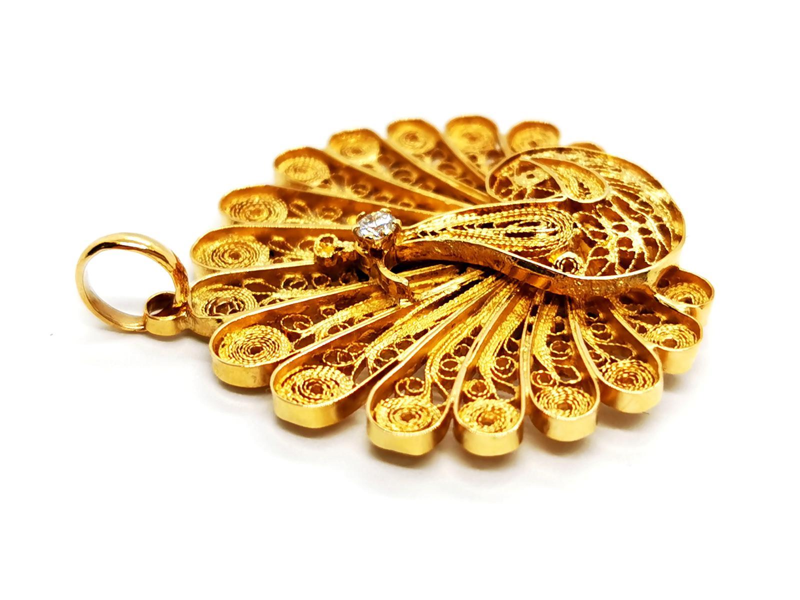 Women's Pendant Necklace Yellow Gold Diamond