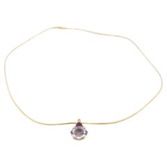 Vintage Pendant Necklaces Yellow Gold Amethyst