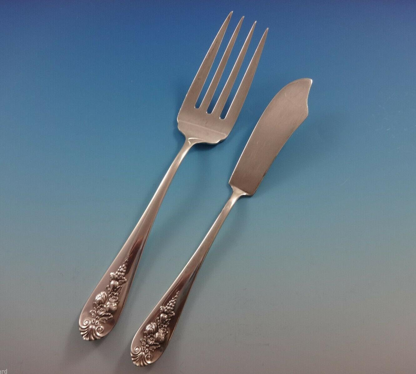 Ciondolo di frutta di Lunt Silver Set di posate in argento sterling per 12 persone Servizio 65 pezzi in vendita 2
